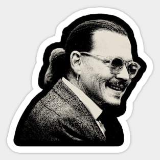 amber heard johnny depp Smile Sticker